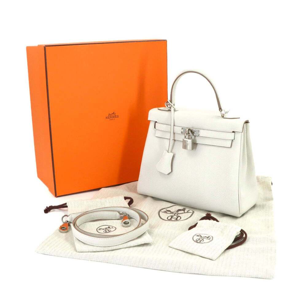 Hermes Kelly 25 Togo Mushroom 2-way Handbag Shoulder with Inside Stitching, W... - Picture 2 of 10